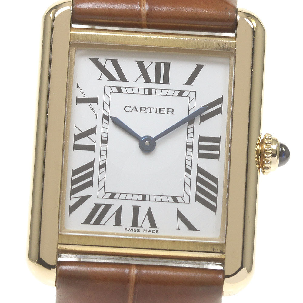 CARTIER Tank solo SM W5200002 K18YG2 tone Silver Dial Quartz Ladies Watch_839257
