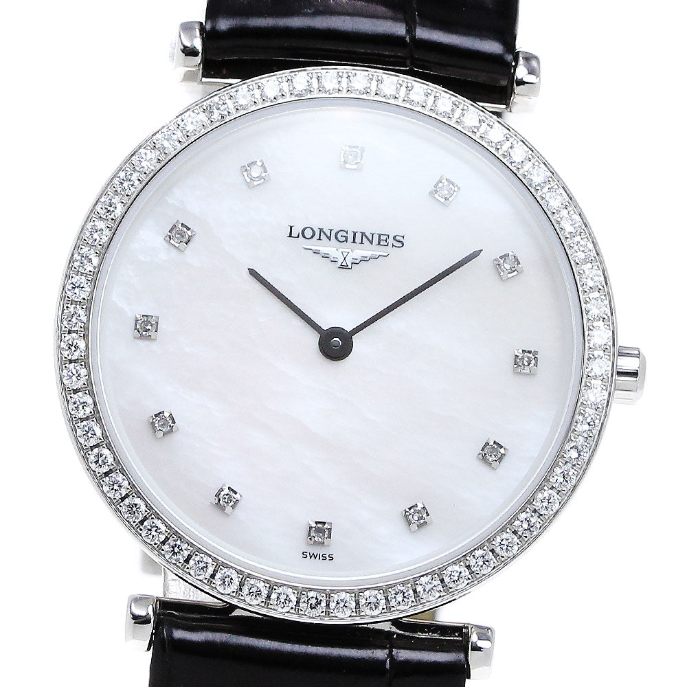 LONGINES La Grand Classic L4.513.0 Diamond Bezel white Dial Quartz Ladies Watch_839273
