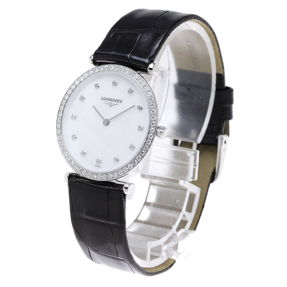 LONGINES La Grand Classic L4.513.0 Diamond Bezel white Dial Quartz Ladies Watch_839273