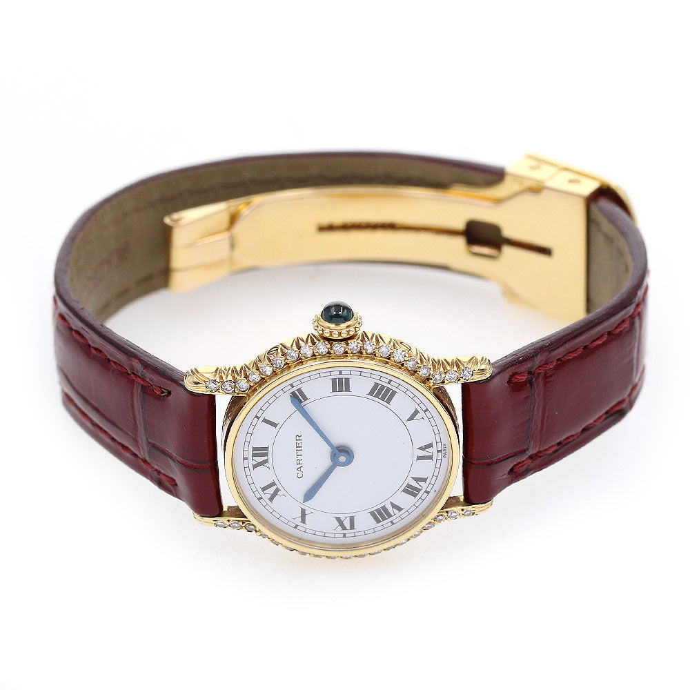 CARTIER Riviera 86822252 K18YG diamond bezel white Dial Hand Winding Ladies Watch_839287