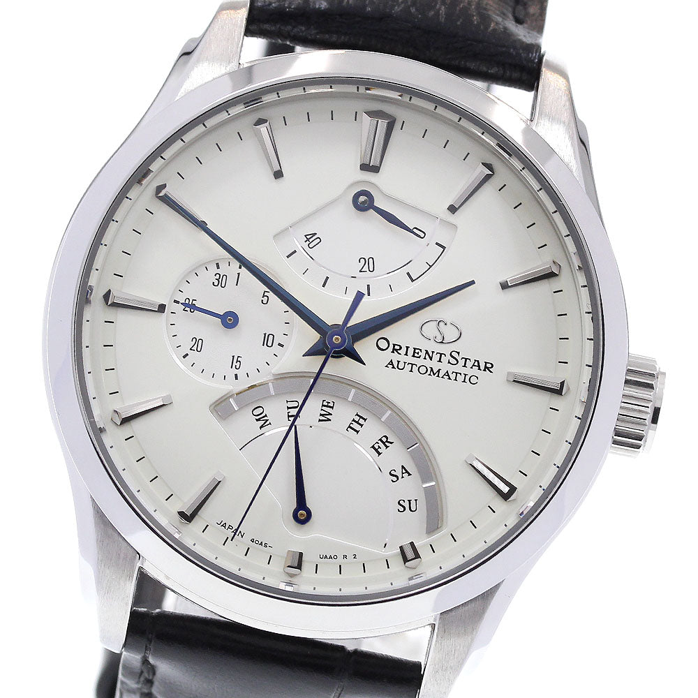 ORIENT Orient star 40A5-UAA0 Power reserve date white Dial Automatic Men's Watch_839341
