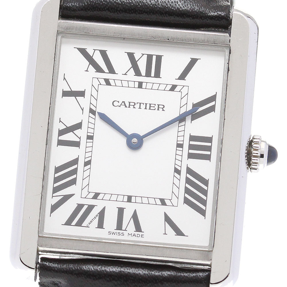 CARTIER Tank solo LM WSTA0028 Silver Dial Quartz Men's Watch_839396