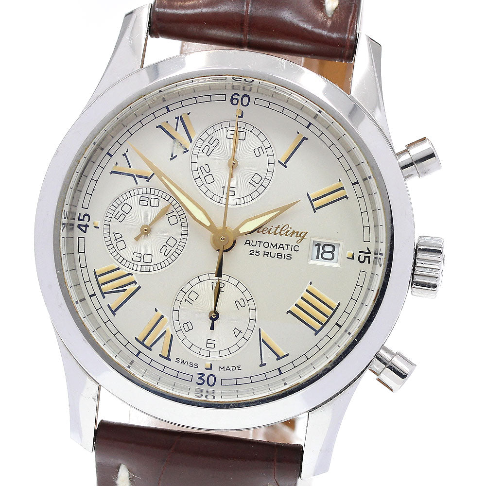 BREITLING Premier A13024.1 Chronograph Silver Dial Automatic Men's Watch_839400