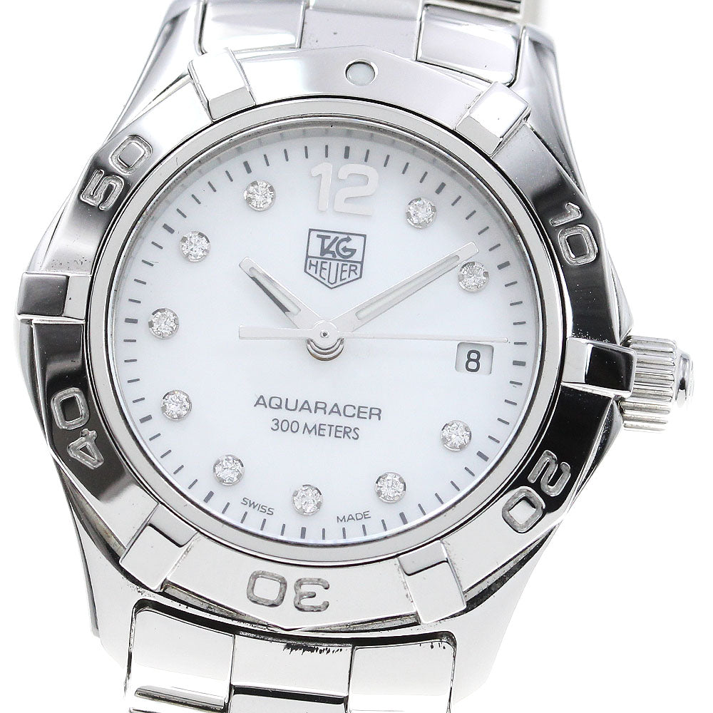 TAG HEUER Aqua racer WAF1415 10P diamond date Shell Dial Quartz Ladies _839409