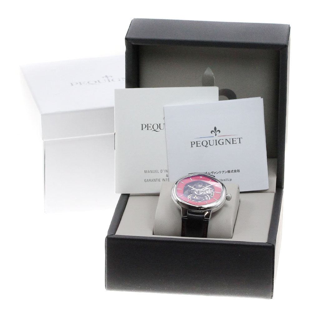 Pequignet 4470463/SQ Hexagon Red/Skeleton Dial Automatic Men's Watch_839420