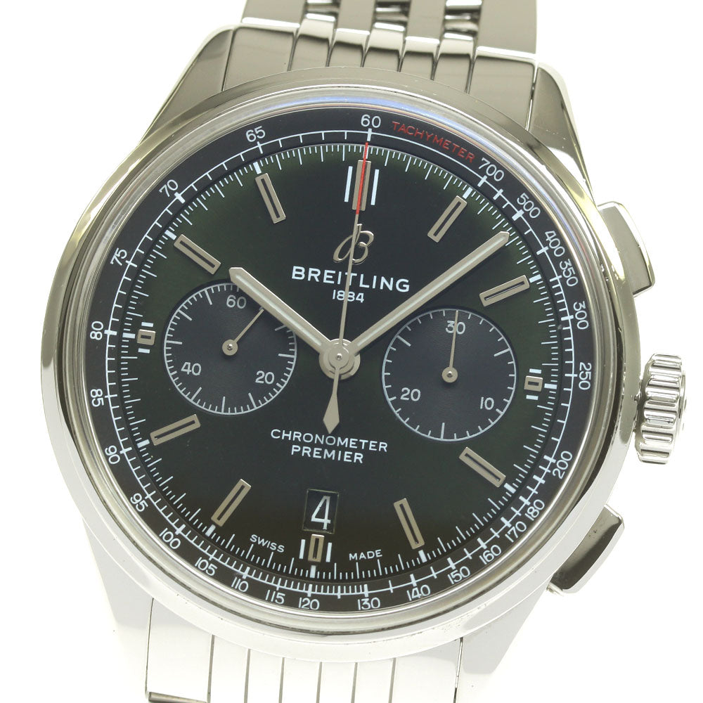 BREITLING Premier B01 AB0118 Chronograph Green Dial Automatic Men's Watch_839422