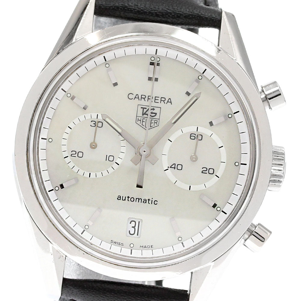 TAG HEUER Carrera Mother of Pearl Dial CV2115 Chronograph Date White shell Dial Automatic Men's Watch_839509