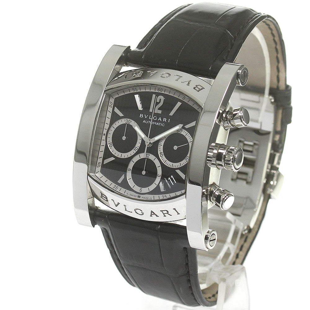 BVLGARI Assioma AA48SCH Chronograph Date black Dial Automatic Men's Watch_839552