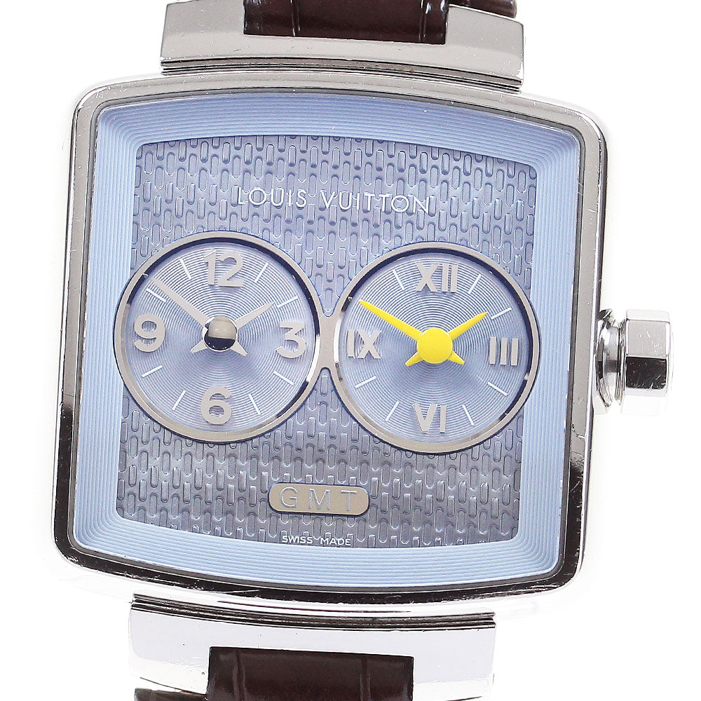 LOUIS VUITTON Speedy Duo Jet GMT Q2371 Ice blue Dial Quartz Ladies Watch_839582