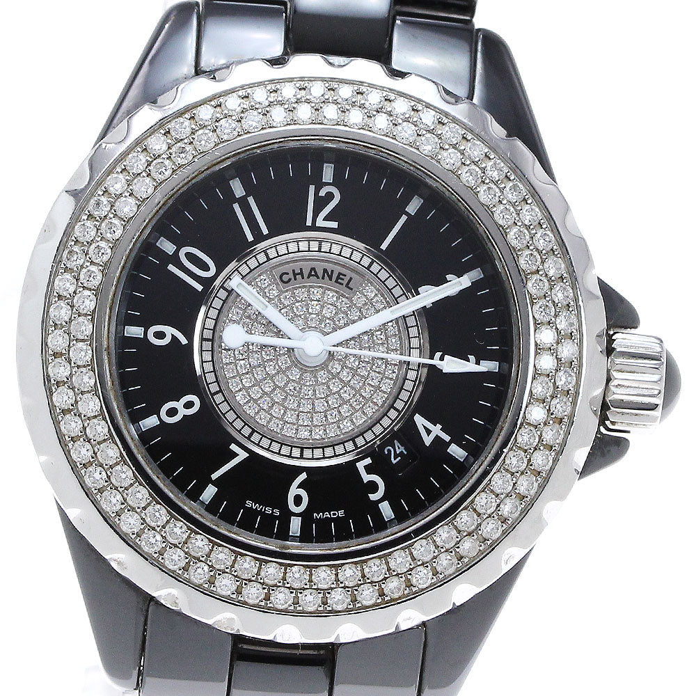 CHANEL J12 H1708 Diamond Bezel black Dial Quartz Ladies Watch_839643