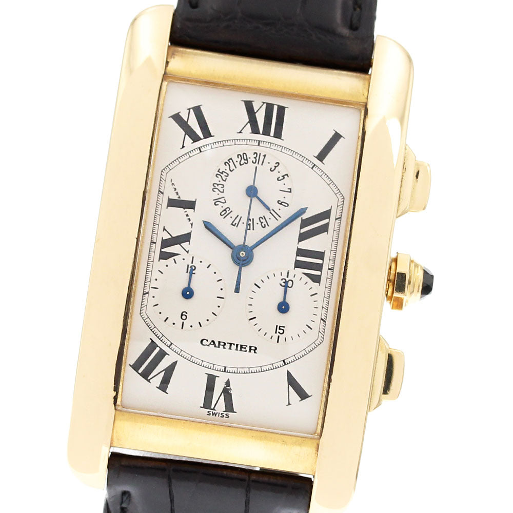 CARTIER Tank American LM Chrono Reflex W2601156 beige Dial Quartz Men's_839706