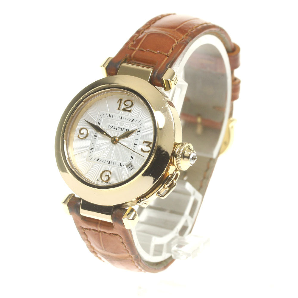 CARTIER Pasha 1.3 " 18K Yellow Gold Silver Dial Automatic Ladies Watch_839712