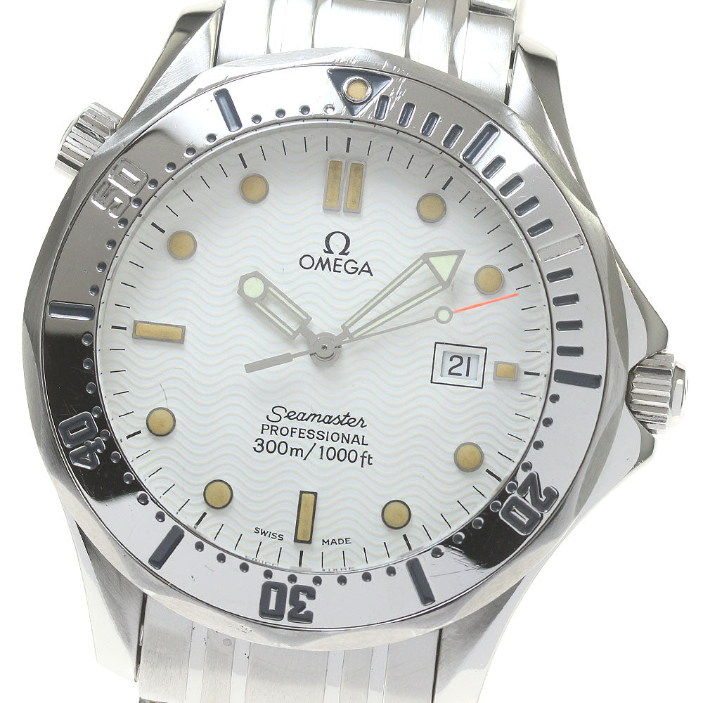 OMEGA Seamaster300 2562.20 Date white Dial Quartz Boy's Watch_839730