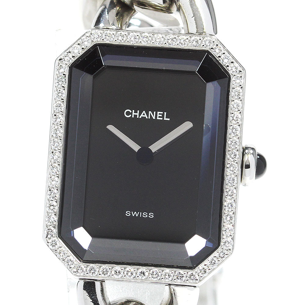 CHANEL Premiere diamond bezel H3252 XL size black Dial Quartz Ladies_839858