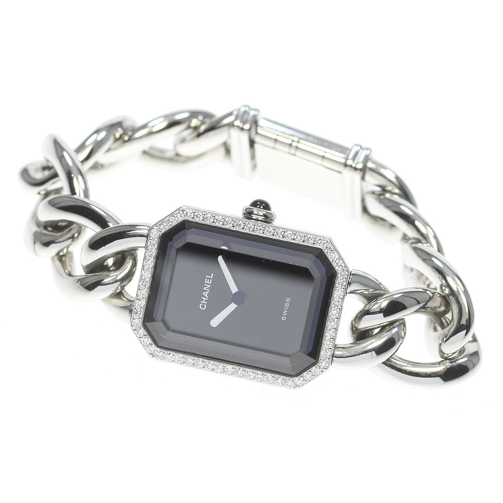 CHANEL Premiere diamond bezel H3252 XL size black Dial Quartz Ladies_839858