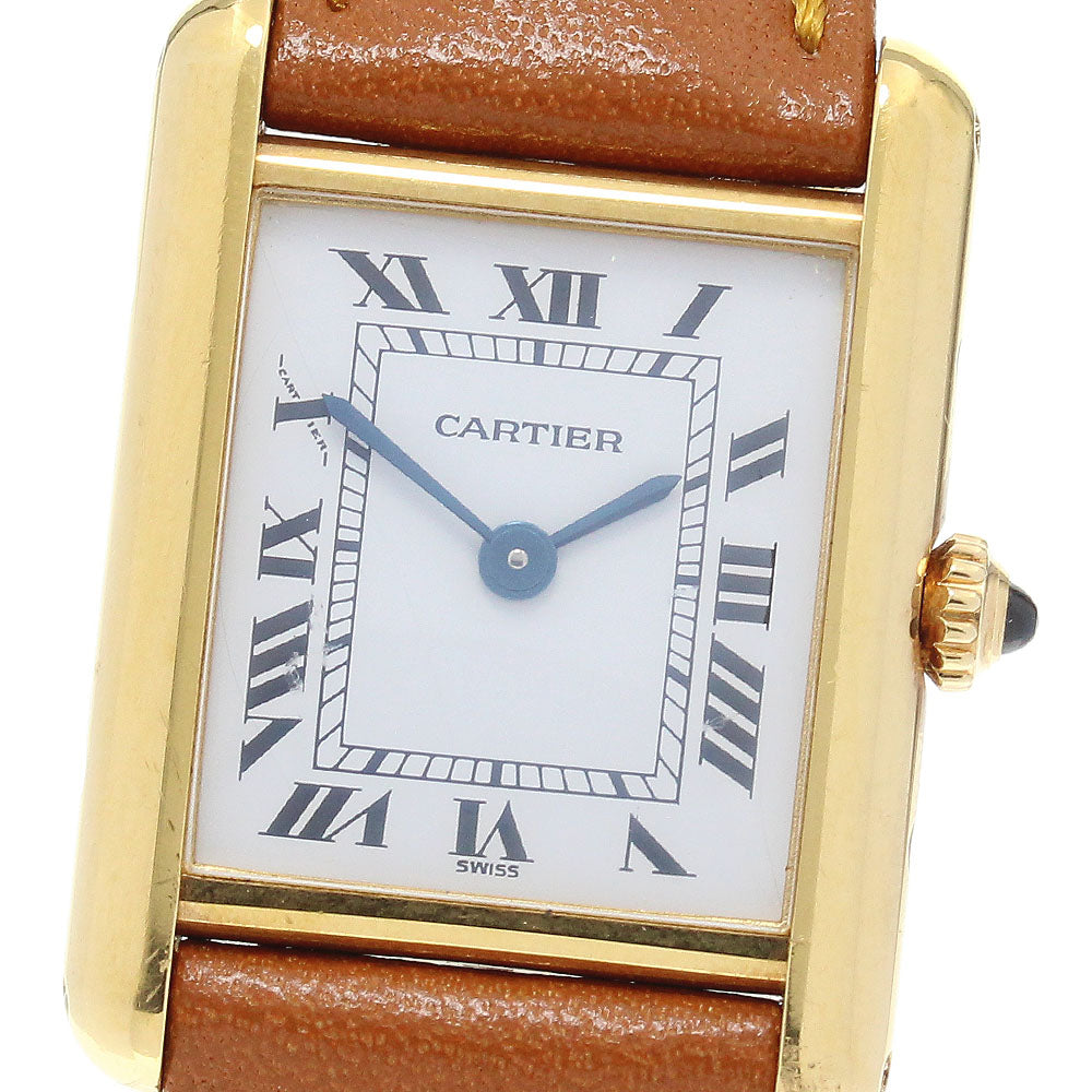 CARTIER Tanklui MM 81720553 18K Yellow Gold White Dial Quartz Ladies_839875