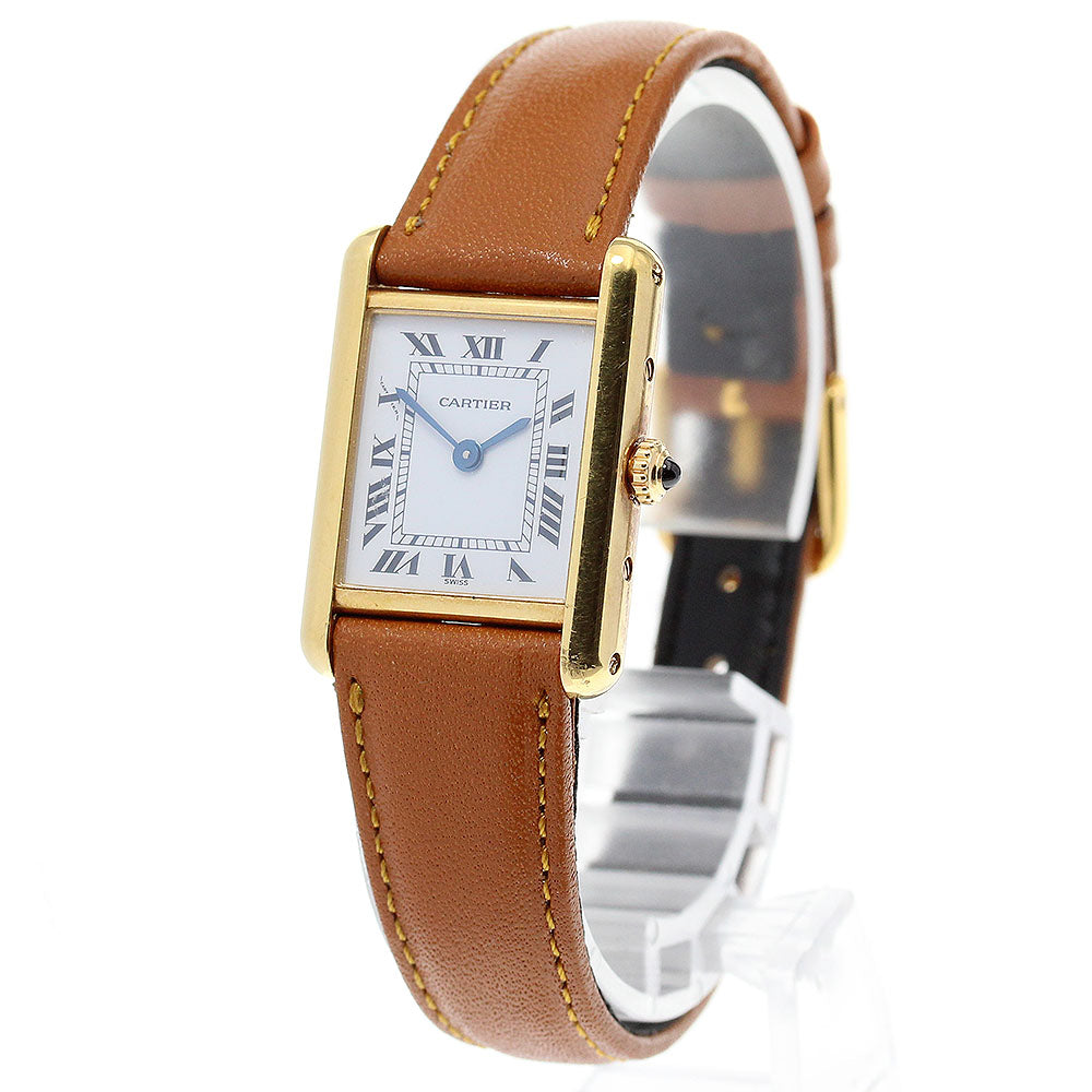 CARTIER Tanklui MM 81720553 18K Yellow Gold White Dial Quartz Ladies_839875