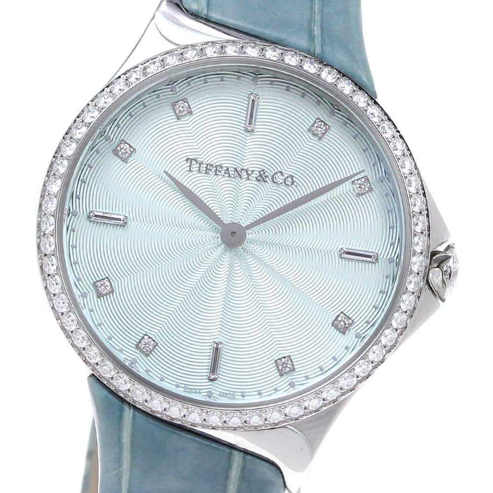 TIFFANY&Co. Metro Diamond Bezel Emerald green Dial Quartz Ladies Watch_839893