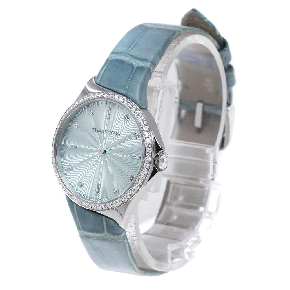 TIFFANY&Co. Metro Diamond Bezel Emerald green Dial Quartz Ladies Watch_839893