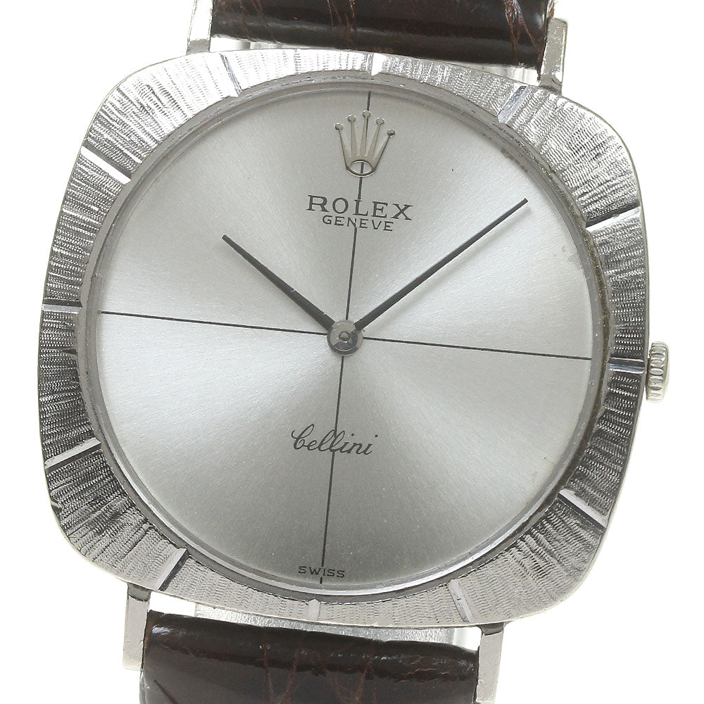 ROLEX Cellini 3748 K18WG Cal.1600 Vintage Silver Dial Hand Winding Men's Watch_839901