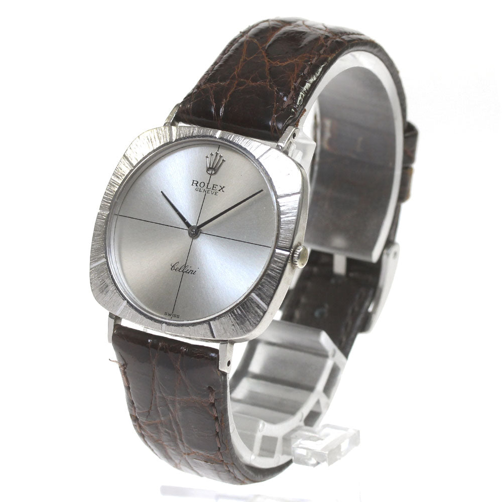 ROLEX Cellini 3748 K18WG Cal.1600 Vintage Silver Dial Hand Winding Men's Watch_839901