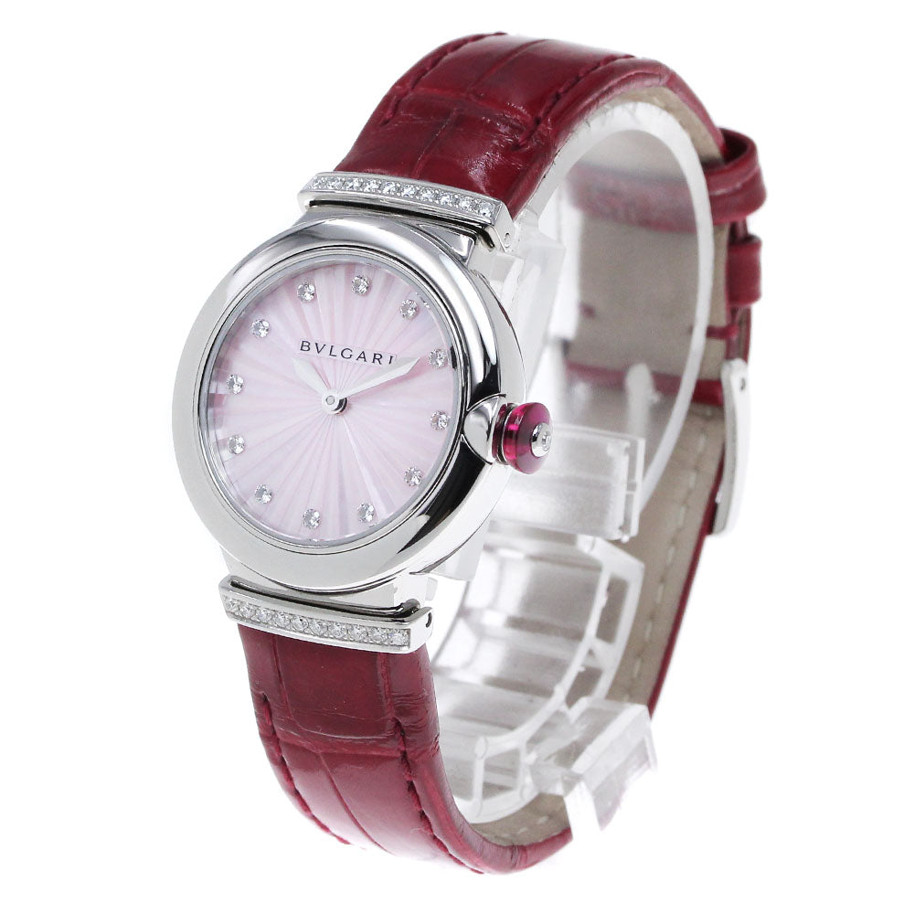 BVLGARI Le chair LU28S 12P diamond Pink shell Dial Quartz Ladies Watch_839975
