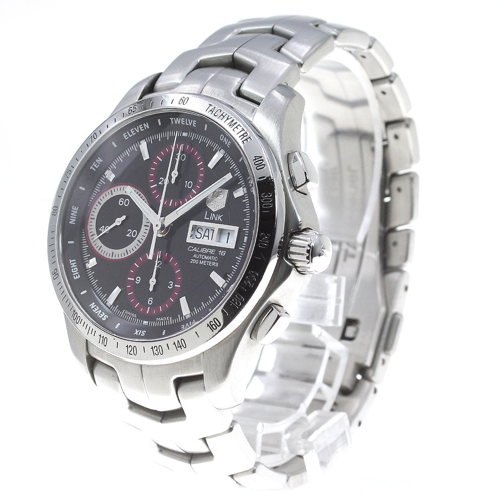 TAG HEUER Link CJF211C Day-Date Chronograph Black Dial Automatic Men's _839986