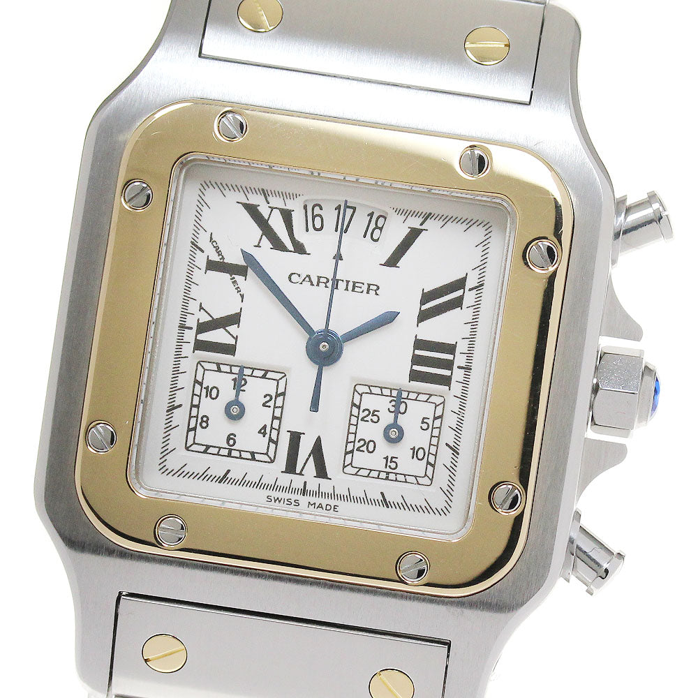 CARTIER Santos Galbee LM W20042C4 Chrono reflex beige Dial Quartz Men's_840024