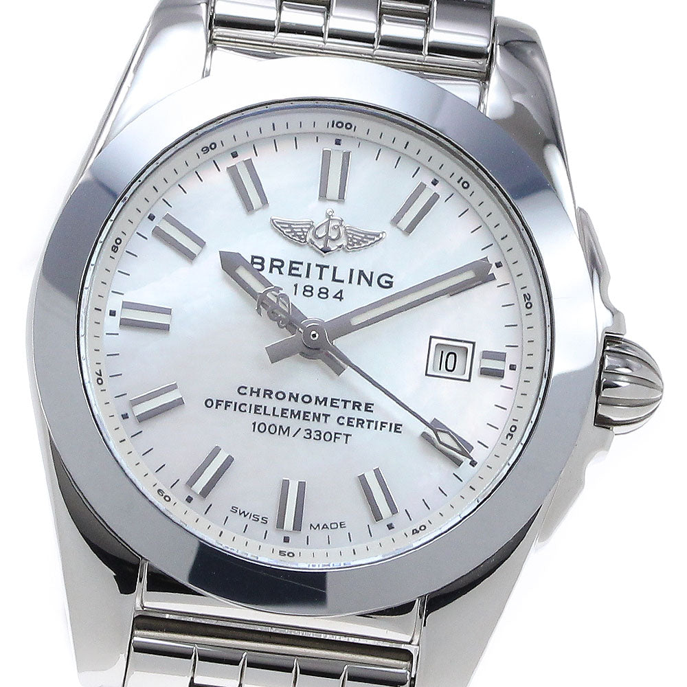 BREITLING Galactic 29 Sleek T W72348 Date White shell Dial Quartz Ladies Watch_840159