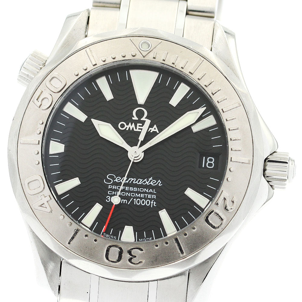 OMEGA Seamaster300 2236.50 WG bezel Date Black Dial Automatic Boy's Watch_840180