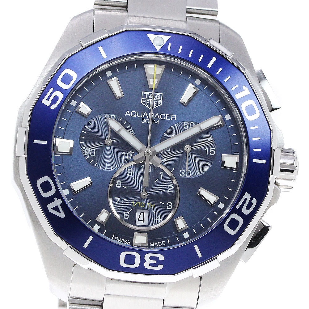 TAG HEUER Aqua racer CAY111B Chronograph Date blue Dial Quartz Men's_840258