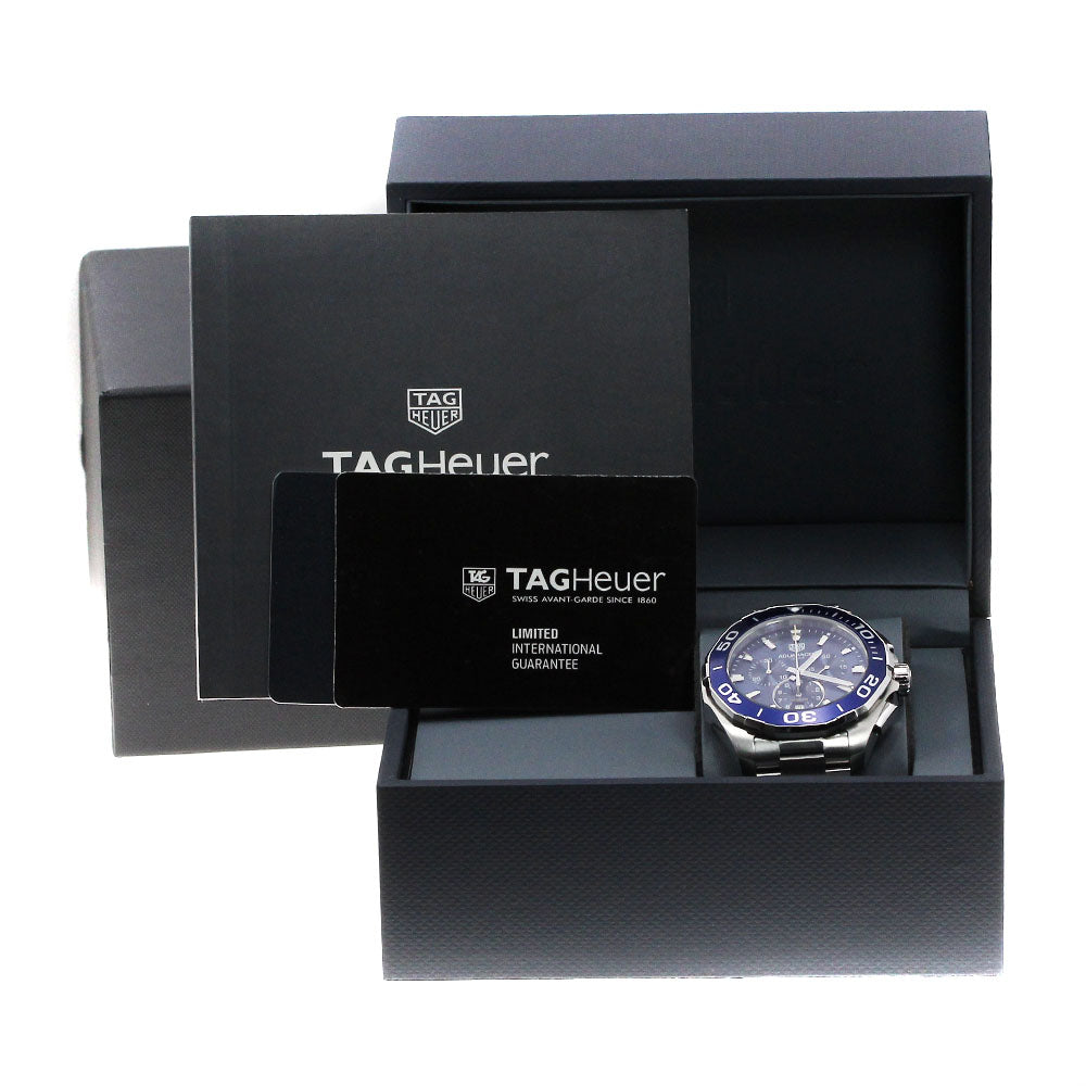 TAG HEUER Aqua racer CAY111B Chronograph Date blue Dial Quartz Men's_840258
