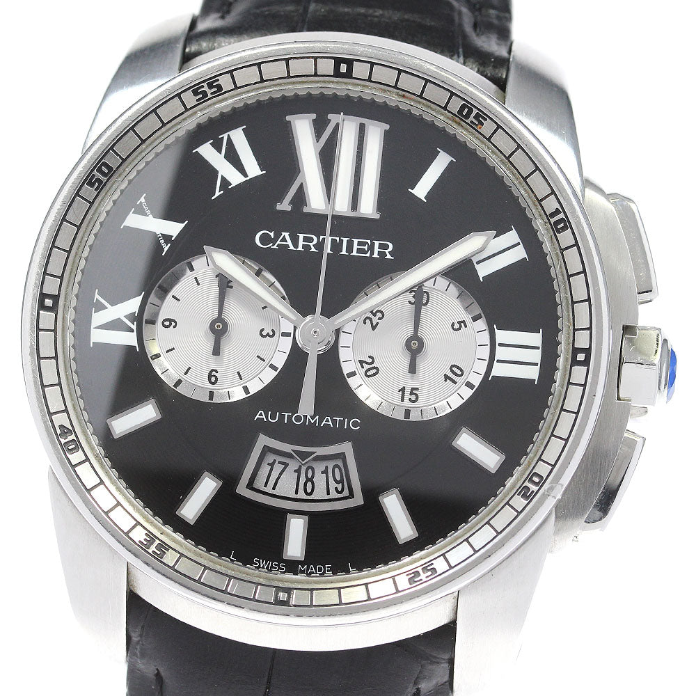 CARTIER Calibre de Cartier W7100060 Date Chronograph black Dial Automatic Men's Watch_840300