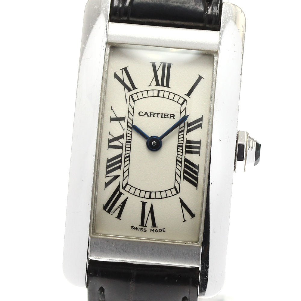 CARTIER Tank American SM W2601956 K18WG beige Dial Quartz Ladies Watch_840315