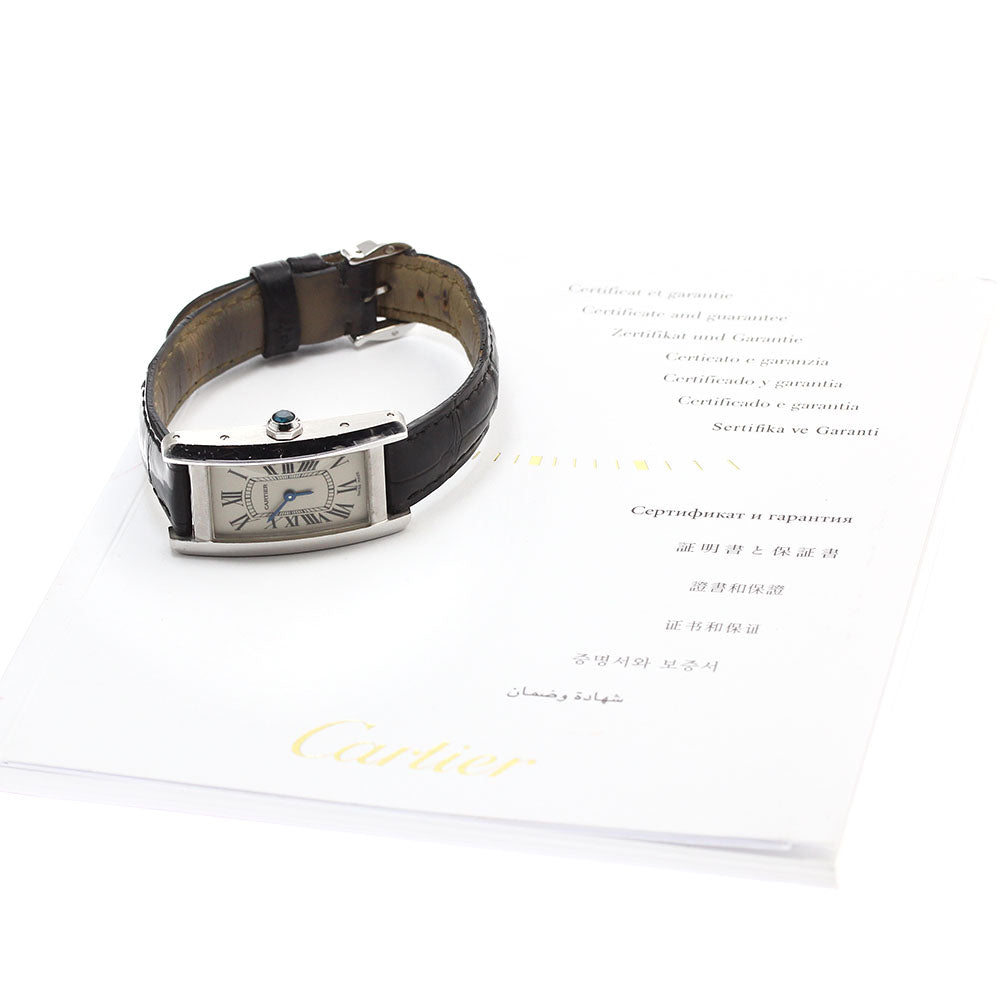 CARTIER Tank American SM W2601956 K18WG beige Dial Quartz Ladies Watch_840315