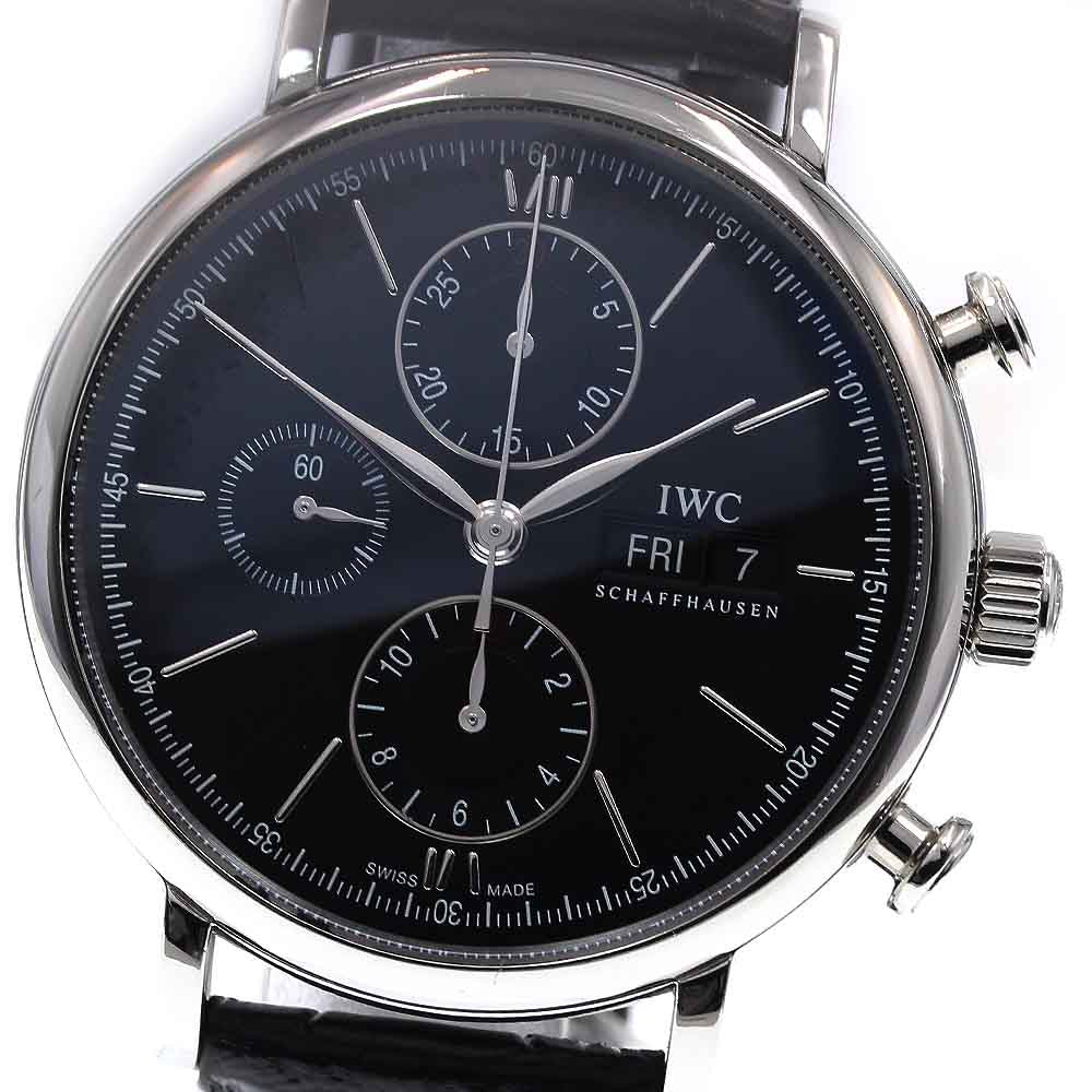 IWC SCHAFFHAUSEN Portofino IW391029 Chronograph day date black Dial Automatic Men's Watch_840330