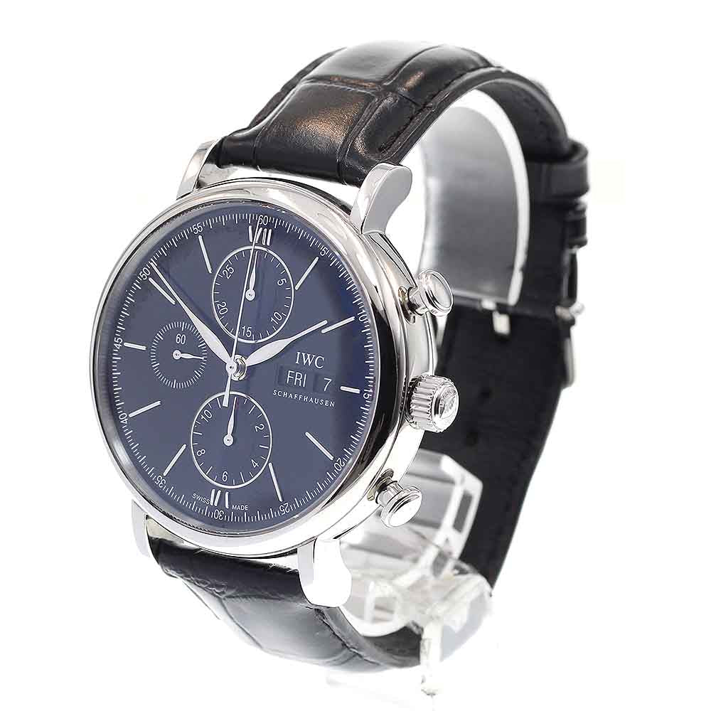 IWC SCHAFFHAUSEN Portofino IW391029 Chronograph day date black Dial Automatic Men's Watch_840330