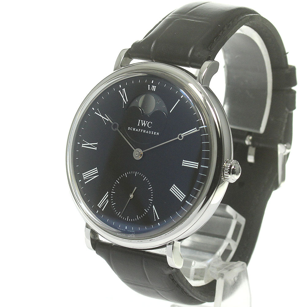 IWC SCHAFFHAUSEN Vintage Portofino IW544801 Moon phase black Dial Hand Winding Men's Watch_840332