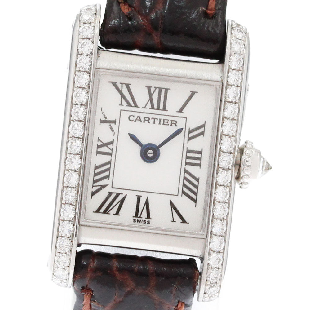 CARTIER Mini tank WB200951 Side D white Dial Quartz Ladies Watch_840340