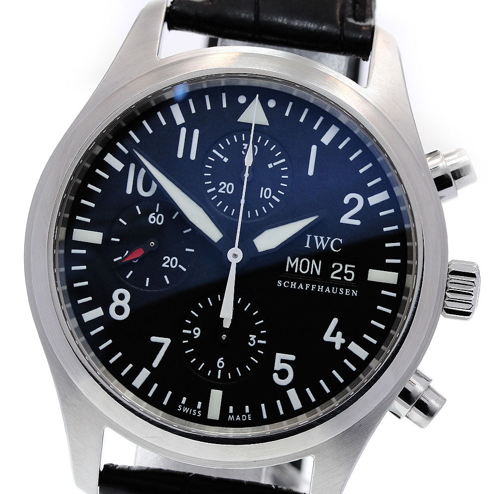 IWC SCHAFFHAUSEN Pilot watch IW371701 Chronograph day date black Dial Automatic Men's Watch_840345