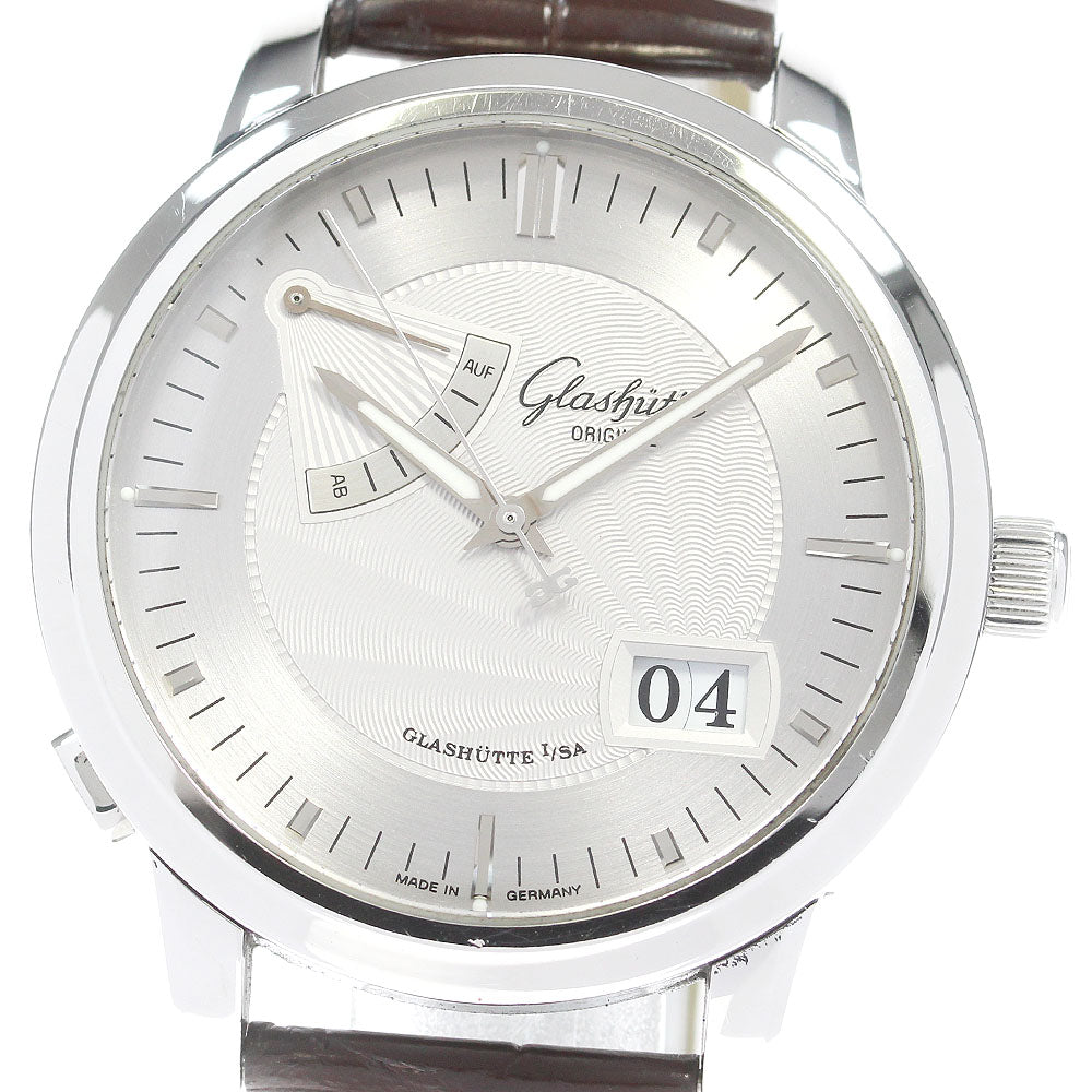 GLASHUTTE ORIGINAL Seneta 100-01-13-02 Power reserve date Silver Dial Automatic Men's Watch_840349