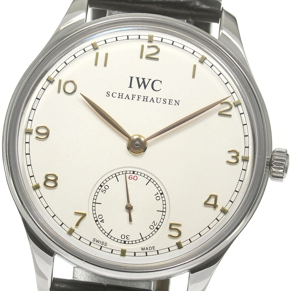 IWC SCHAFFHAUSEN Portugieser Handwind IW545408 Small seconds Silver Dial Hand Winding Men's Watch_840361