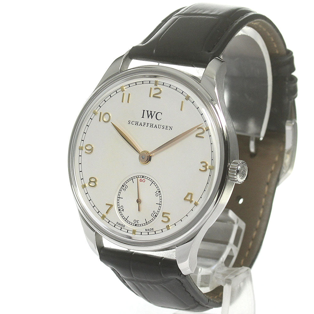 IWC SCHAFFHAUSEN Portugieser Handwind IW545408 Small seconds Silver Dial Hand Winding Men's Watch_840361