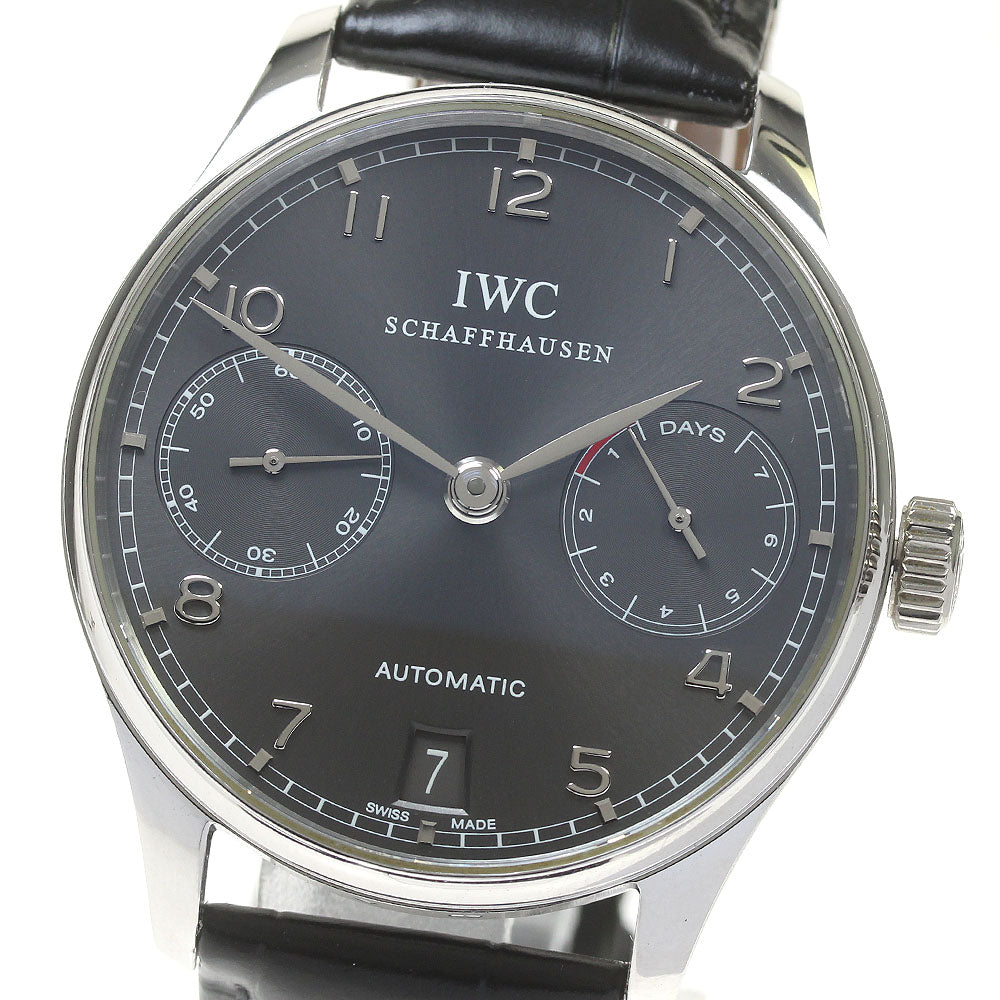 IWC SCHAFFHAUSEN Portugieser 7 Days IW500106 K18WG gray Dial Automatic Men's Watch_840369
