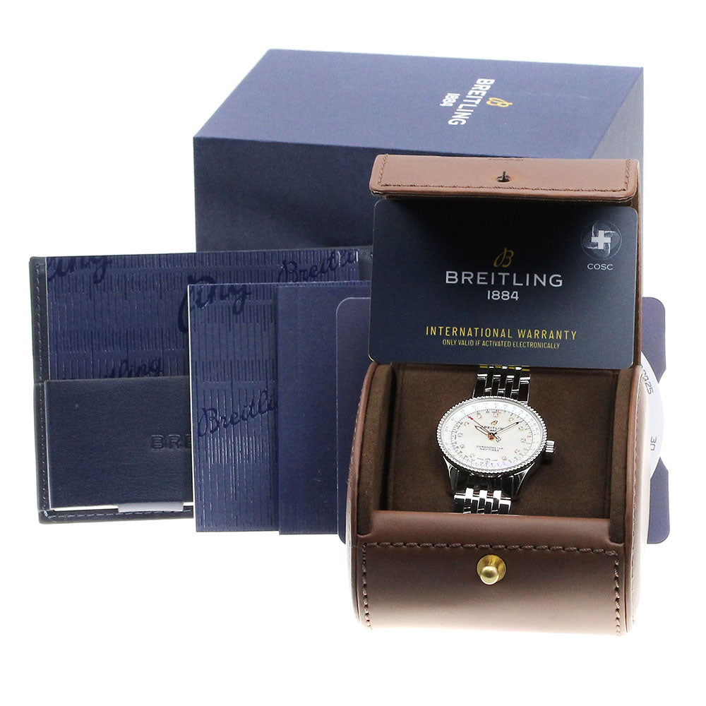 BREITLING Navitimer35 A17395 12P diamond White shell Dial Automatic Ladies Watch_840432