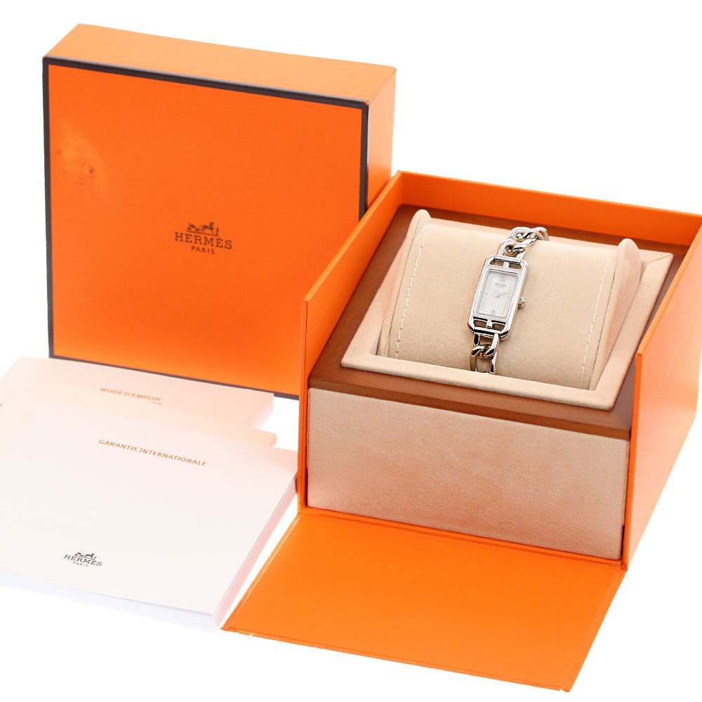 HERMES Nantucket NA2.110c 2P diamond White shell Dial Quartz Ladies Watch_840434