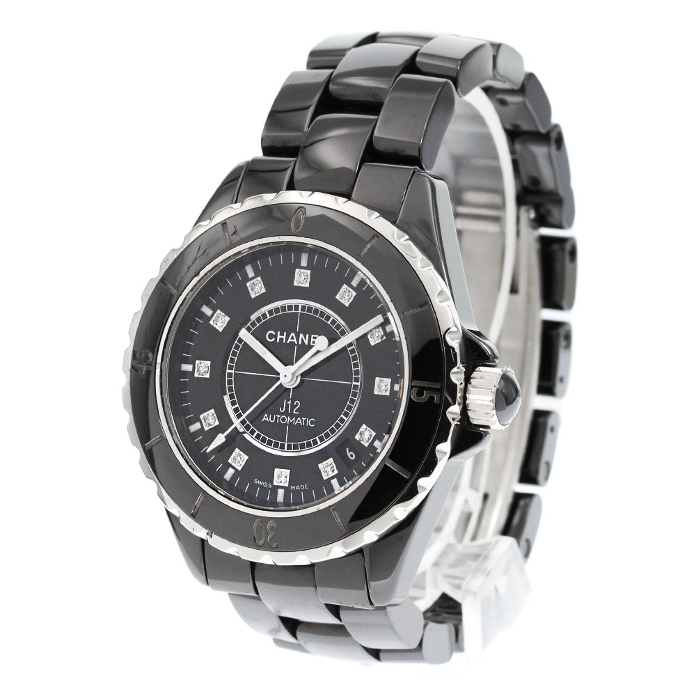 CHANEL J12 38mm H1626 Black ceramic 12P diamond Automatic Men's Watch_840451