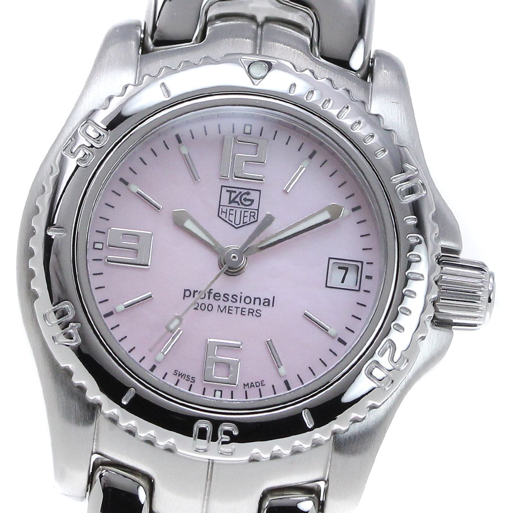 TAG HEUER Link WT141F Date Pink shell Dial Quartz Ladies Watch_840538