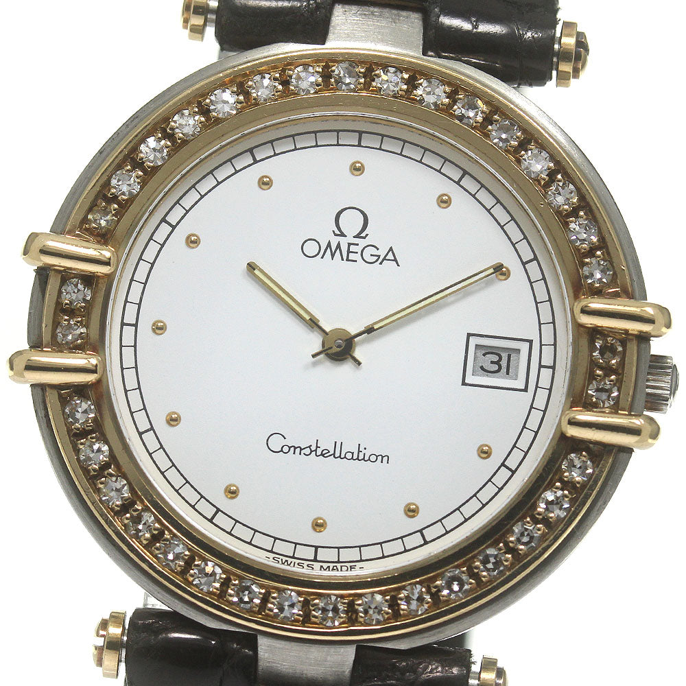 OMEGA Constellation diamond bezel date white Dial Quartz Men's Watch_840571