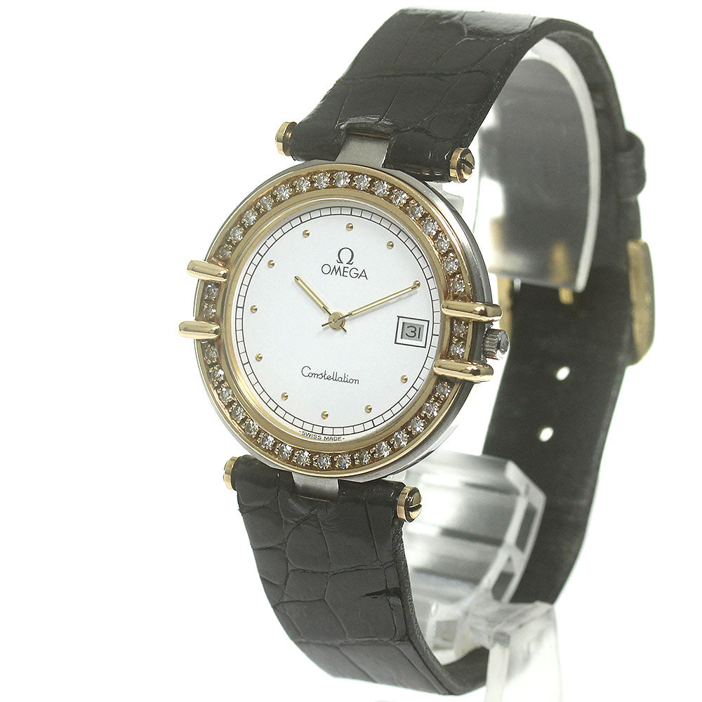 OMEGA Constellation diamond bezel date white Dial Quartz Men's Watch_840571